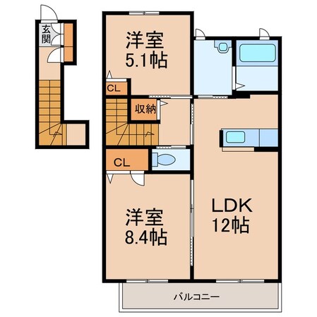 和歌山市駅 バス30分  和歌浦中央病院前下車：停歩3分 2階の物件間取画像